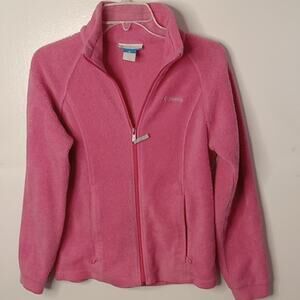 Columbia Girl's Size 14/16 Pink Fleece Jacket. Athleisure, Warm, Casual
